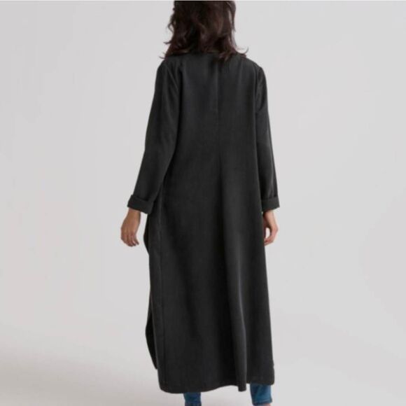 Grana Minimalist Open Front Waterfall Duster Trench Coat Sz. S - Picture 2 of 13